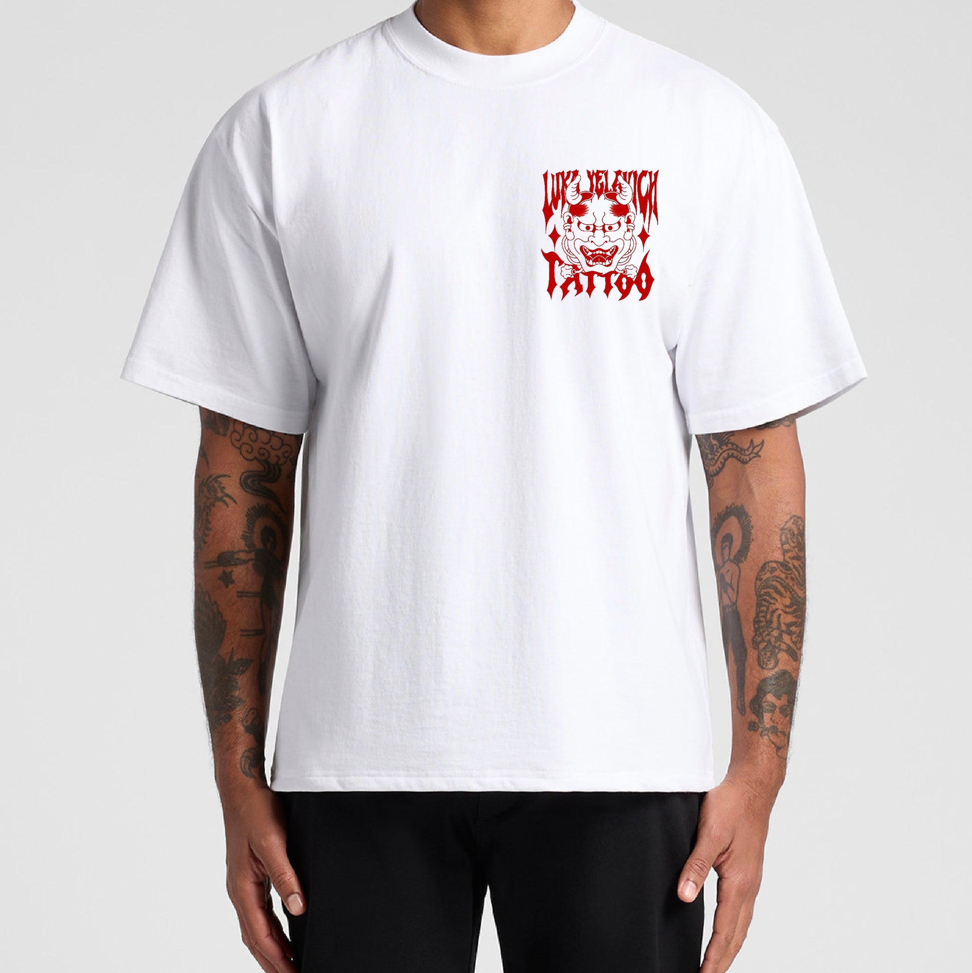 Hannya Flame Tee - White