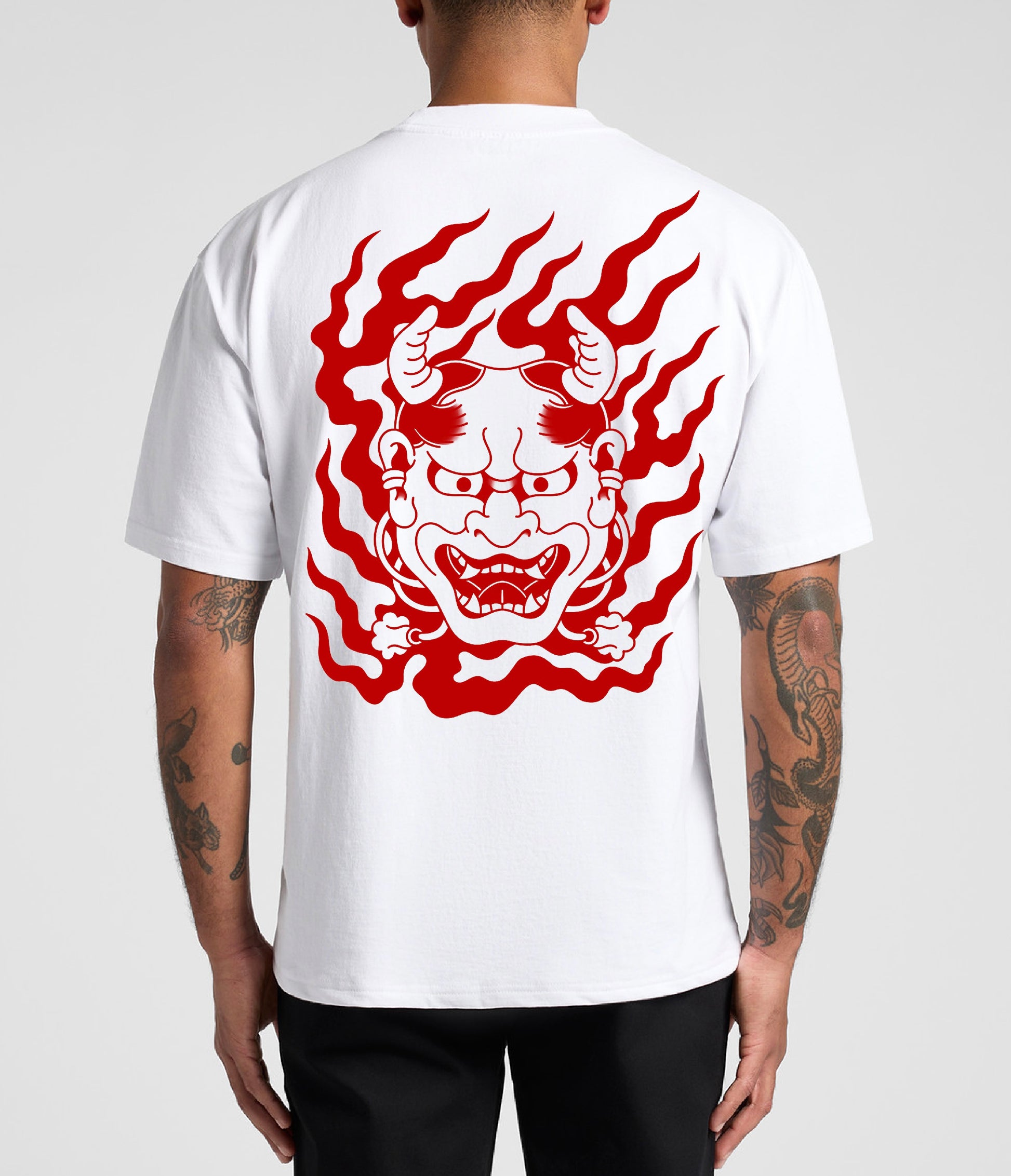 Hannya Flame Tee - White
